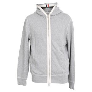 Moncler Zip-Up Hoodie in Grey Cotton
